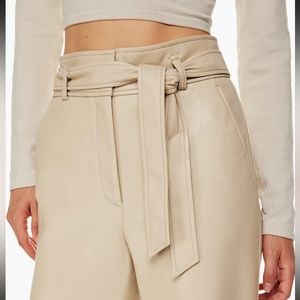 Aritzia Babaton faux leather Belted Pant, new with tags